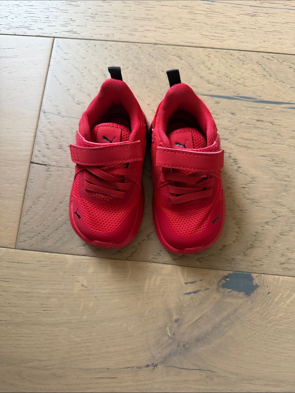 Puma Kids Red Hook-and-Loop Athletic Sneakers